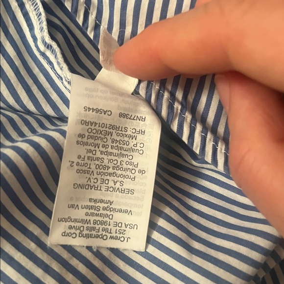 J.Crew blue and white striped cotton popover shirt size 2 - Picture 9 of 9